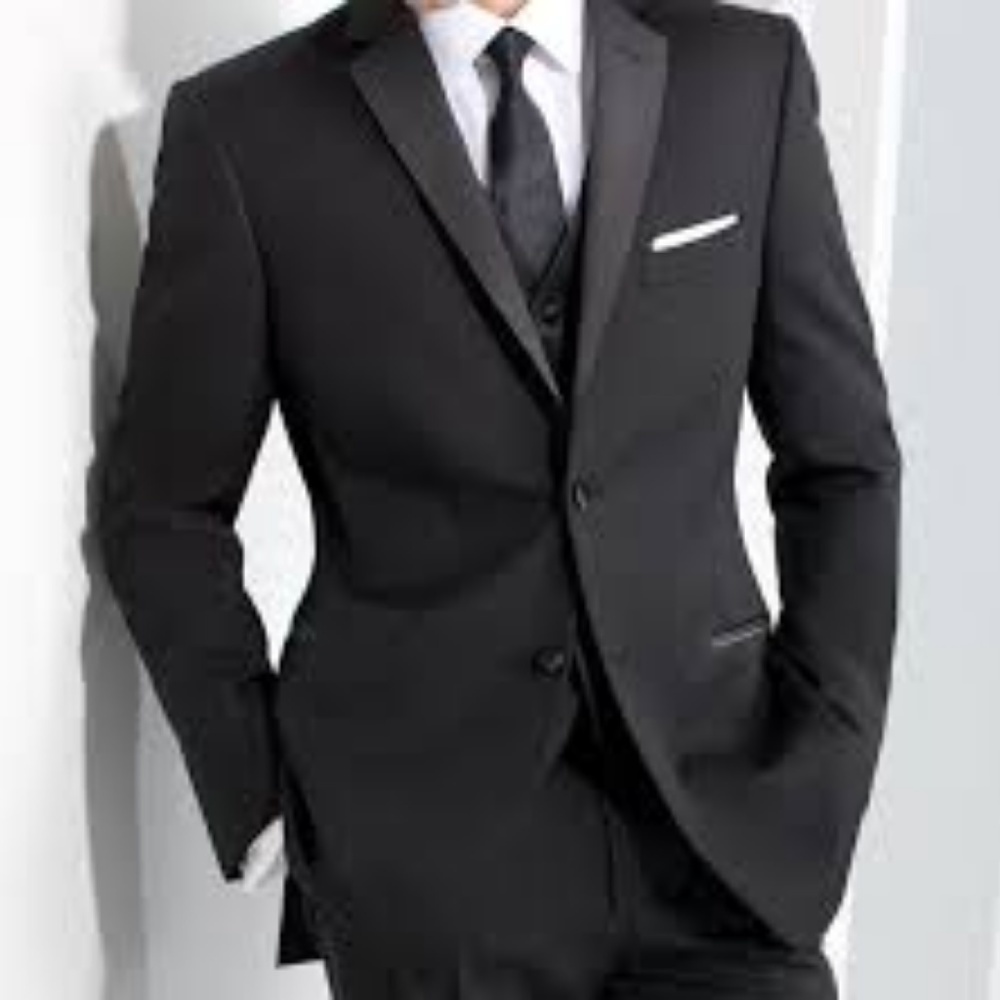 (Tux) Daniel Gray Black Notch Lapel Tuxedo Jacket - image 1
